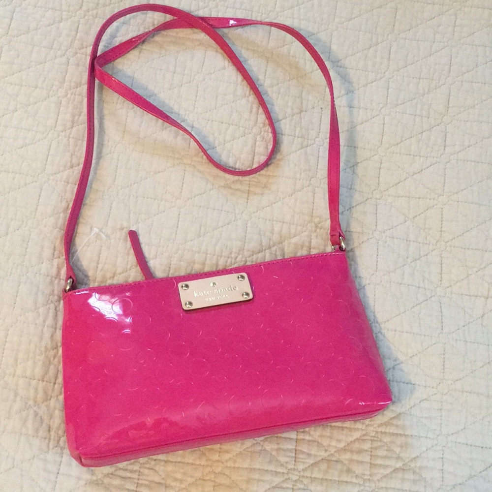Kate Spade pink patent leather crossbody bag